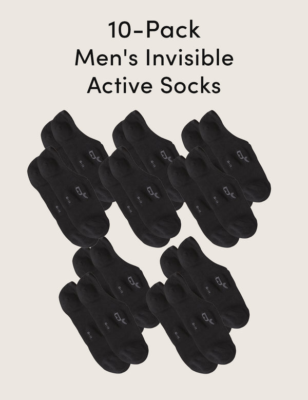 10-Pack Men's Invisible Active Sport Socks