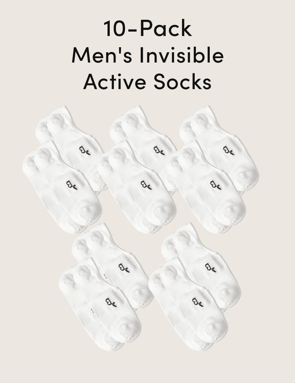 10-Pack Men's Invisible Active Sport Socks