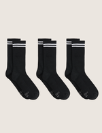 3-Pack Women's Striped Cushioned Crew Socks