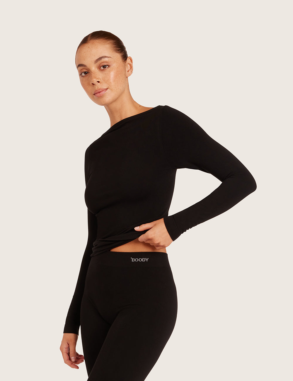 Boatneck Long Sleeve Top