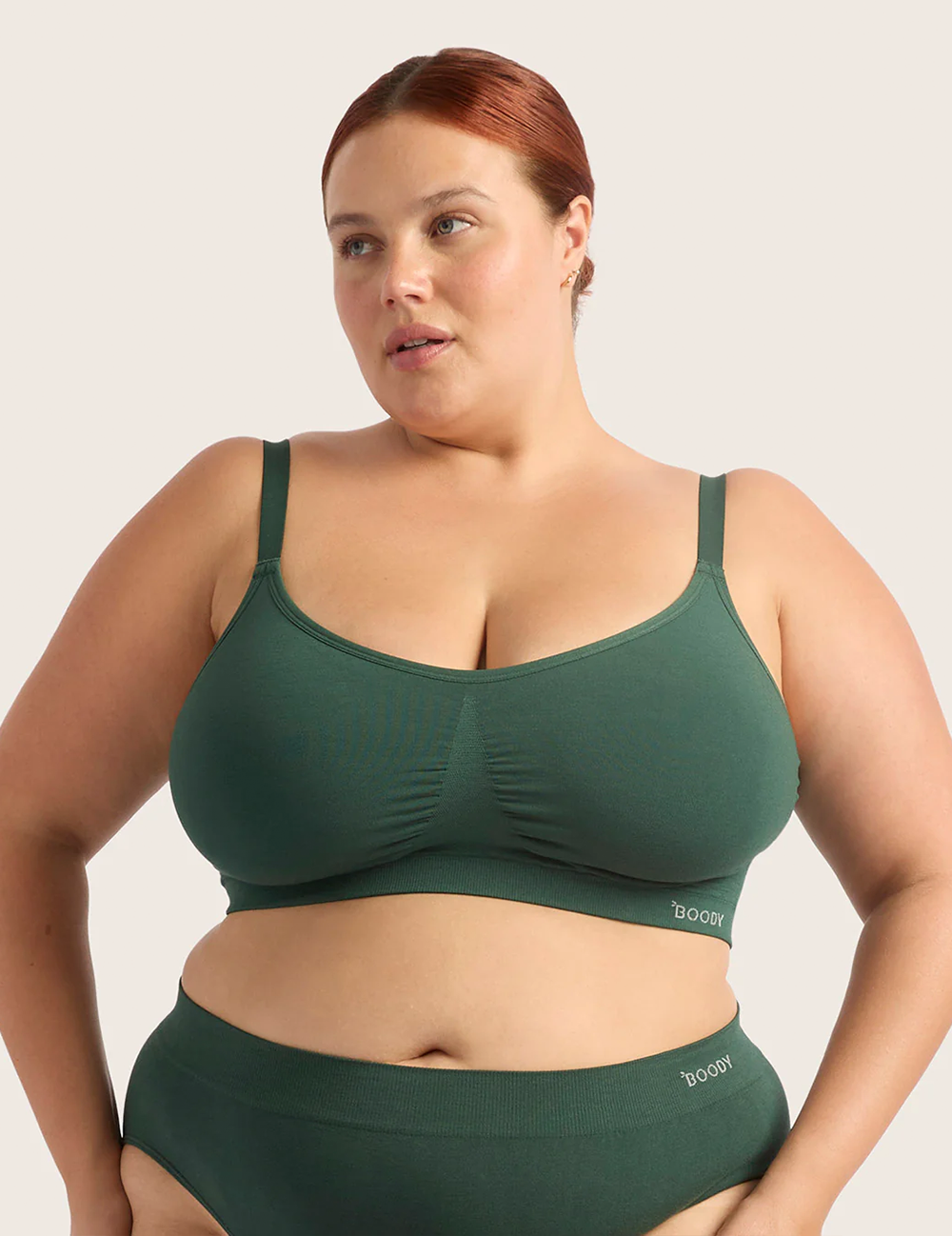 Full Bust Wireless Bra - Emerald Green