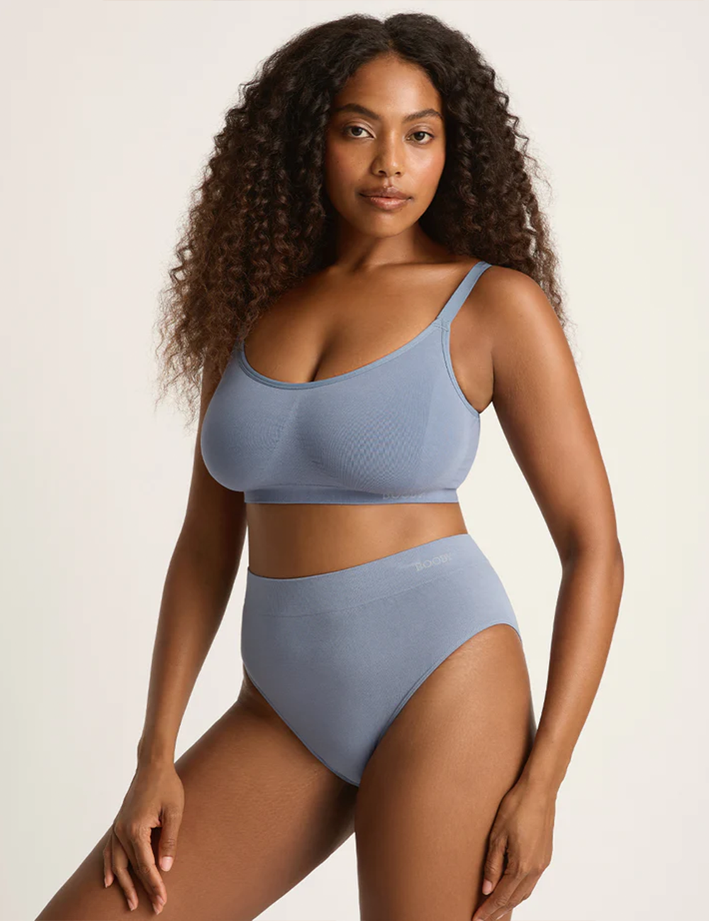 Full Bust Wireless Bra - Dusty Blue