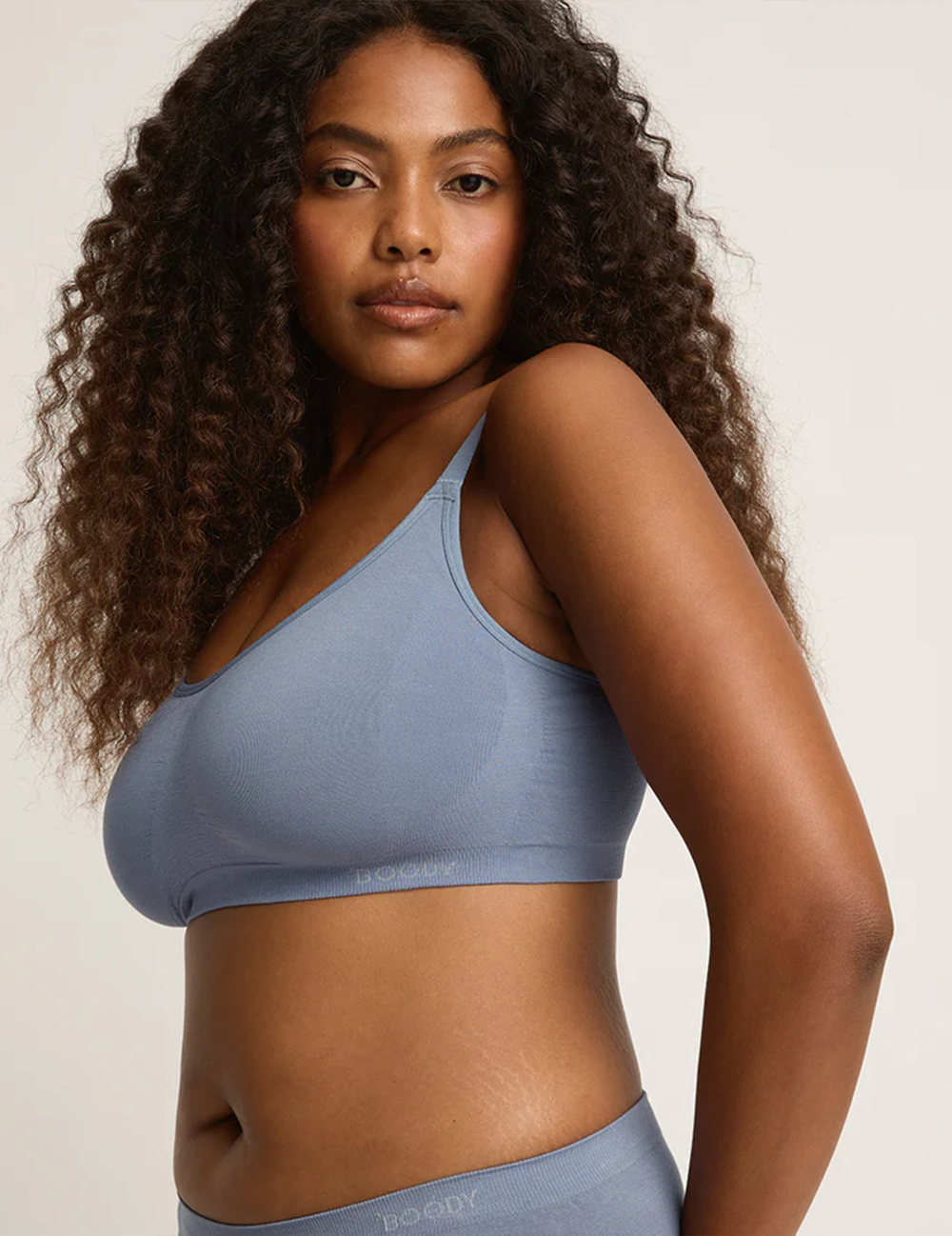 Full Bust Wireless Bra - Dusty Blue
