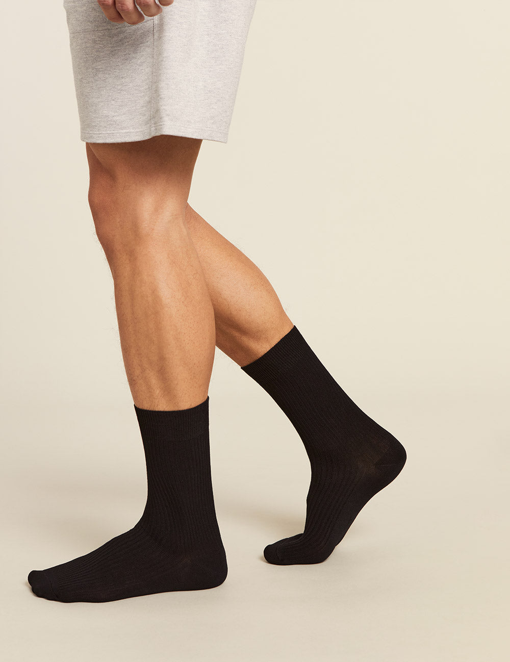Men's Ribbed Crew Socks