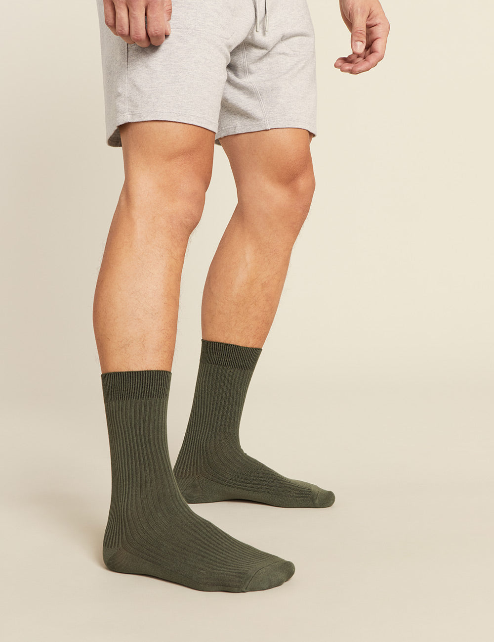 Men's Ribbed Crew Socks