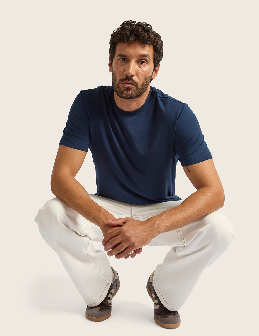 Herre Classic T-shirt med Rund Hals