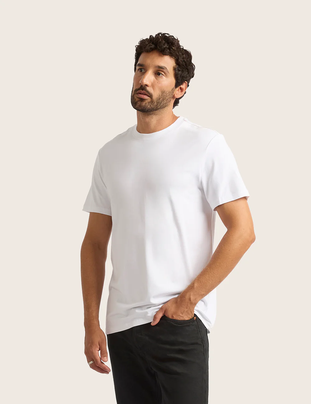 Herre Classic T-shirt med Rund Hals