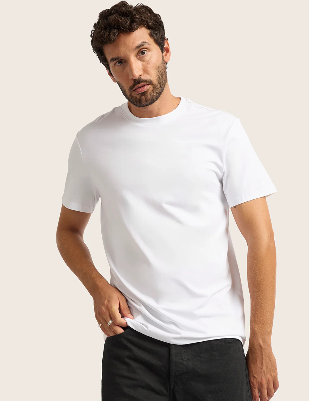 Herre Classic T-shirt med Rund Hals