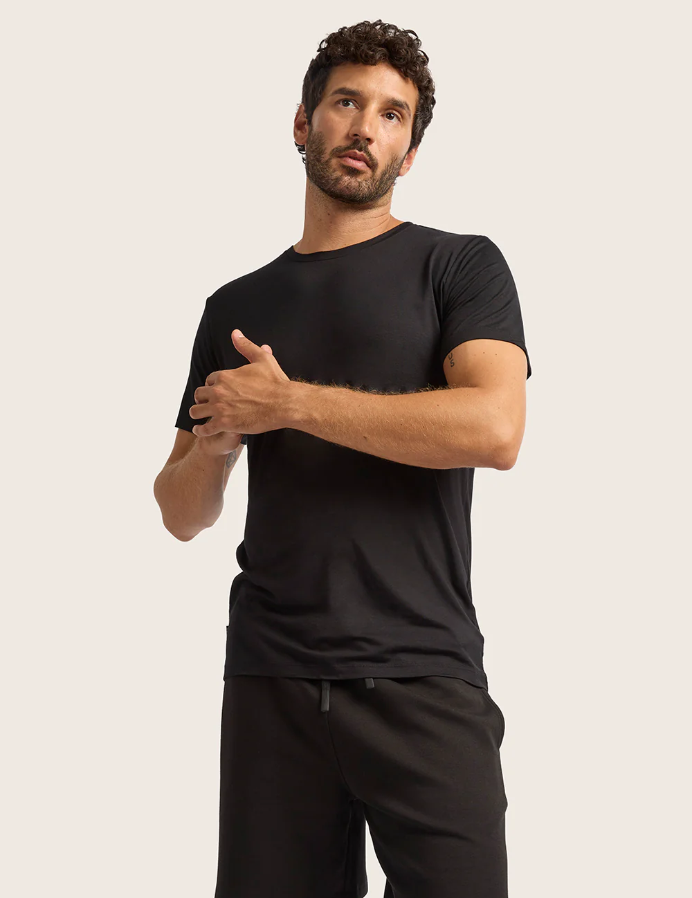 Herre Basis T-shirt med Rund Hals