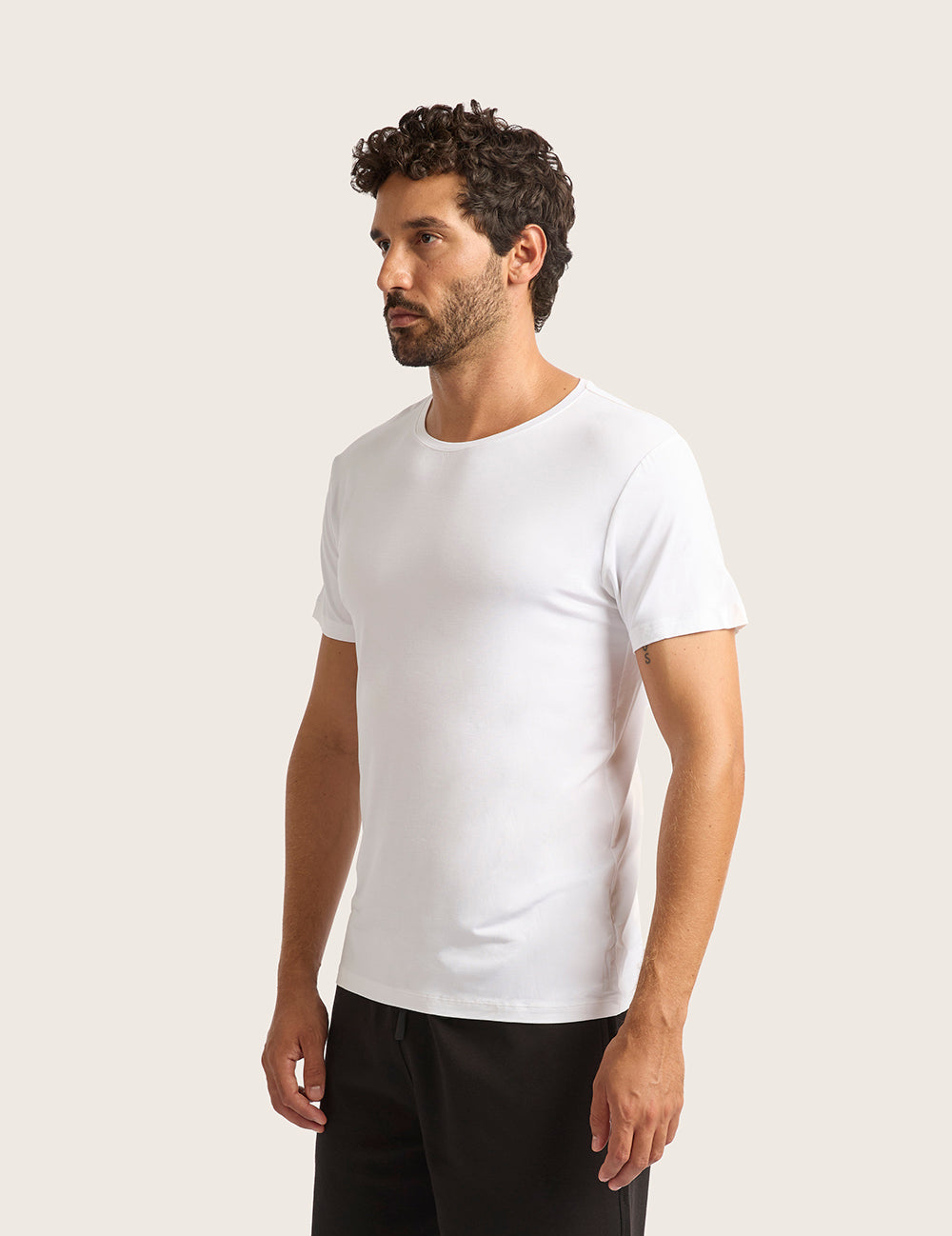 Herre Basis T-shirt med Rund Hals