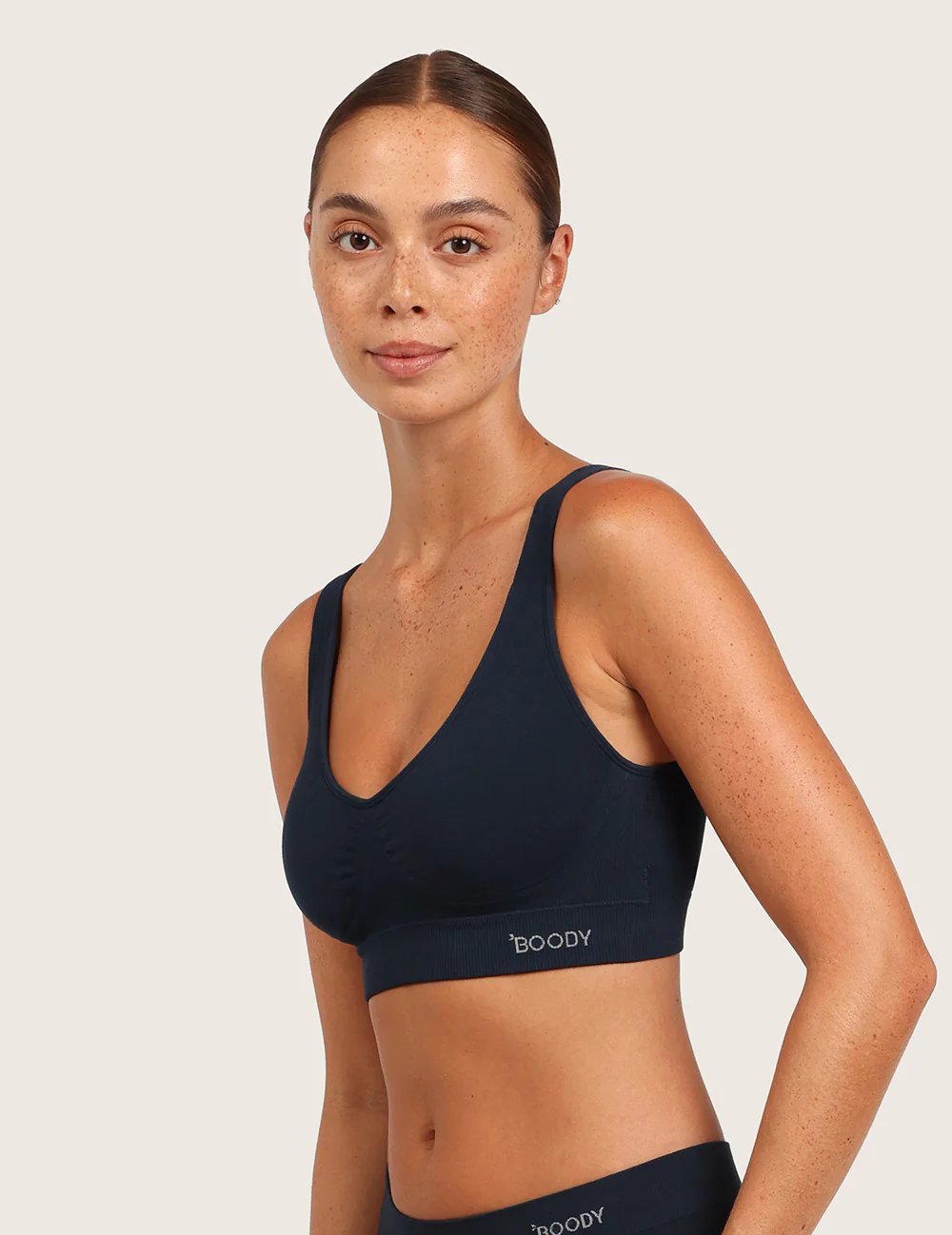 Sømløs Bambus BH med Indlæg - Midnight