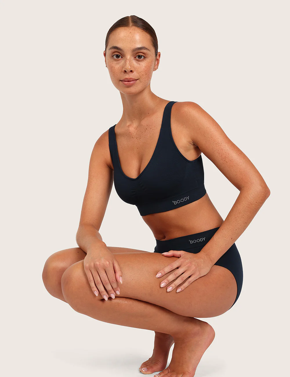 Sømløs Bambus BH med Indlæg - Midnight