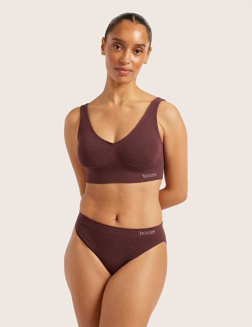 Padded Shaper Crop Bra - Mulberry