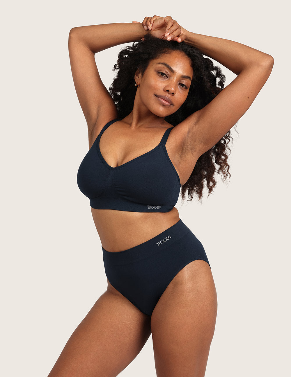 T-Shirt BH Uden Bøjle med Ekstra Støtte - Midnight