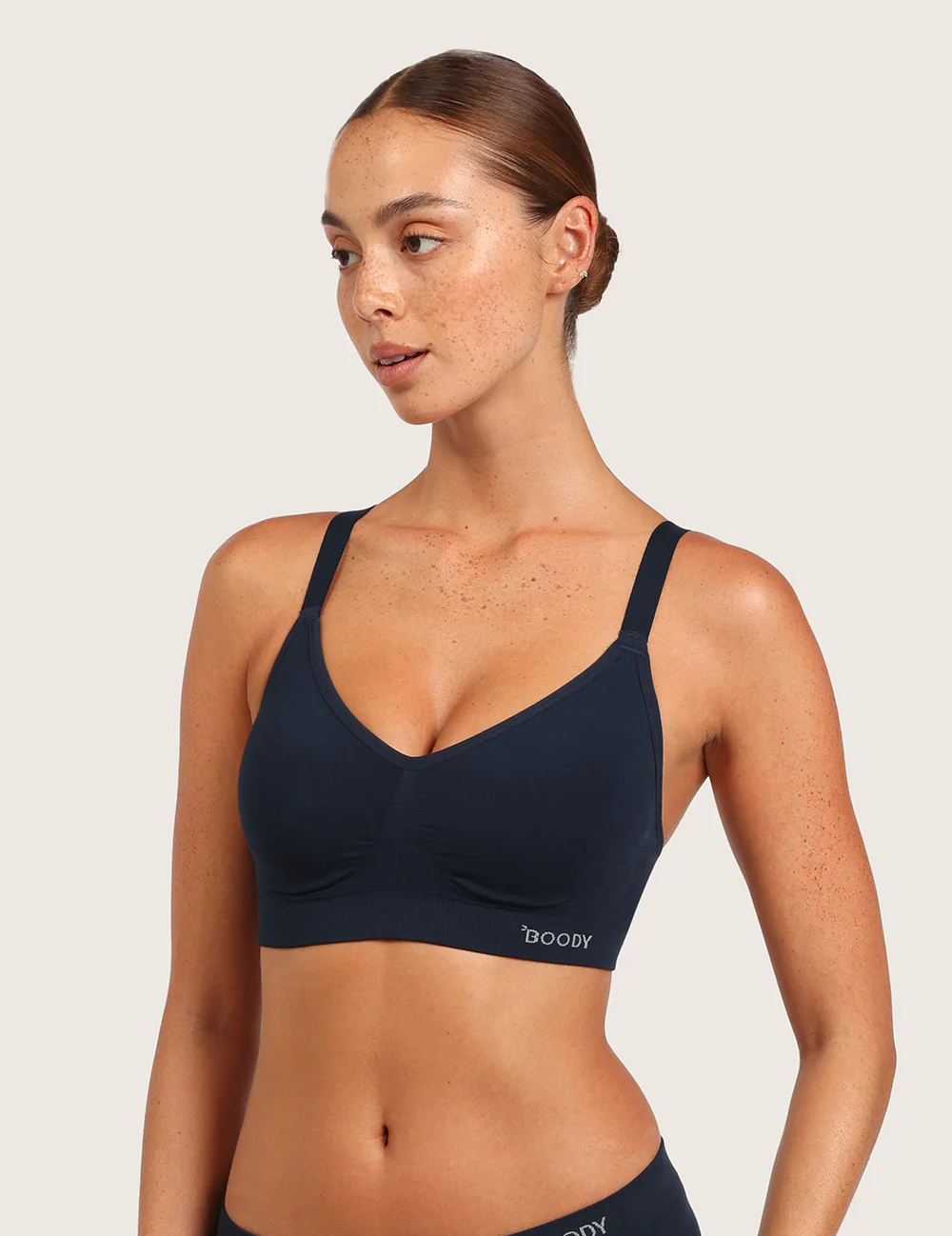 T-Shirt BH Uden Bøjle med Ekstra Støtte - Midnight