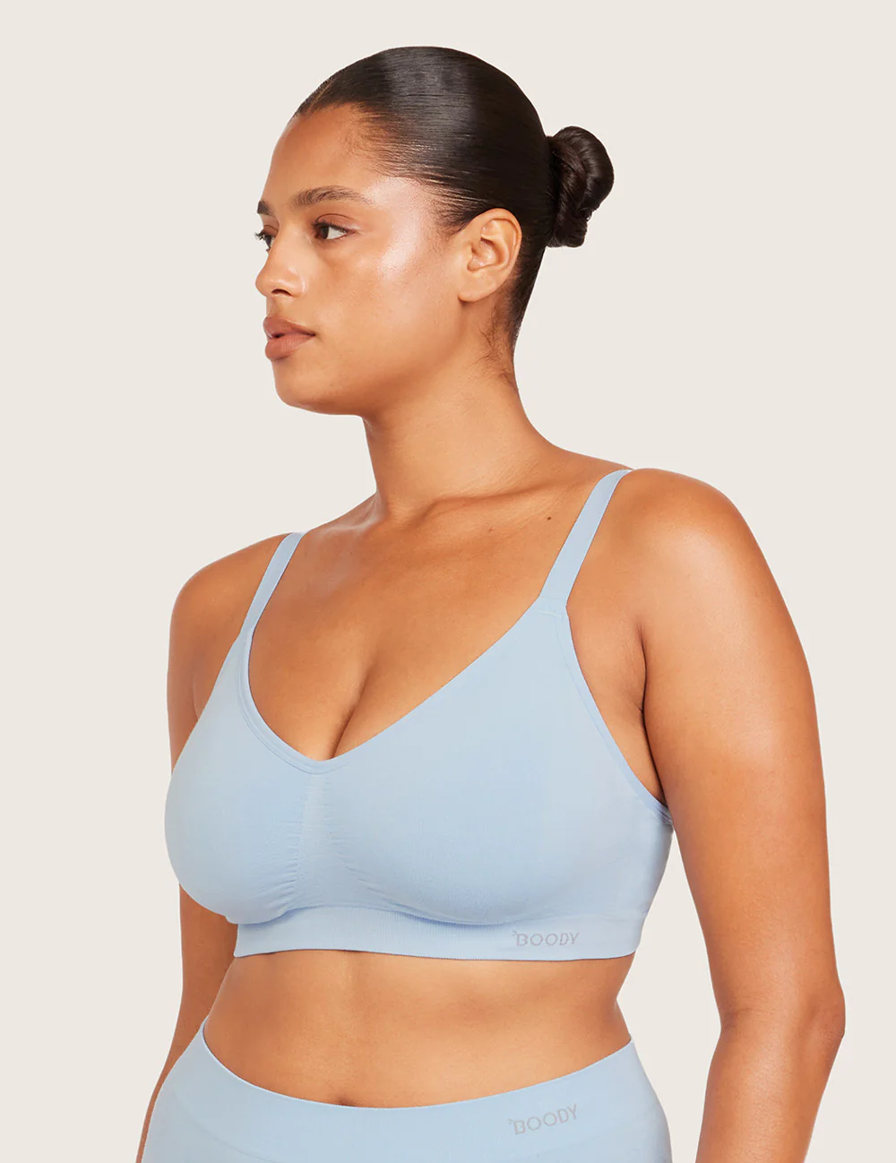 T-Shirt BH Uden Bøjle med Ekstra Støtte (DD-F) - Sky Blue