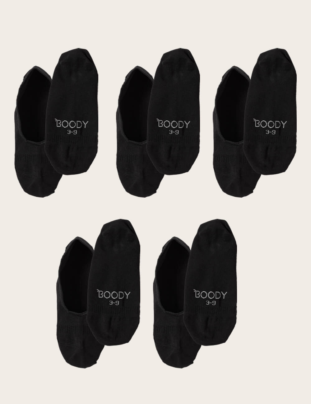 5-Pack Women's Invisible Socks