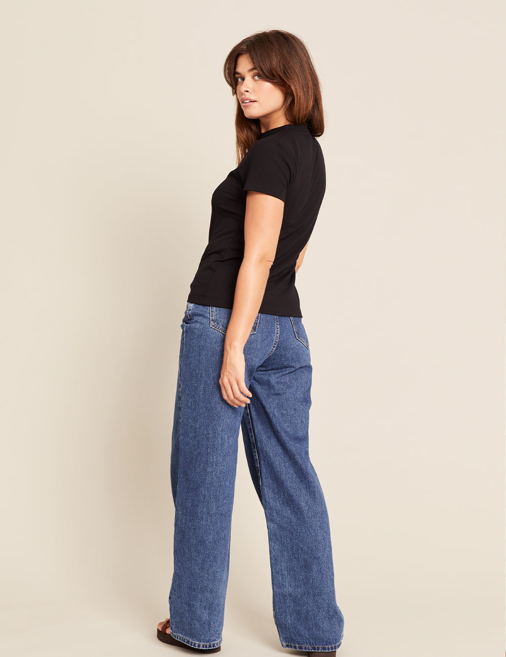 Women's Ribbed Crew Neck T-Shirt