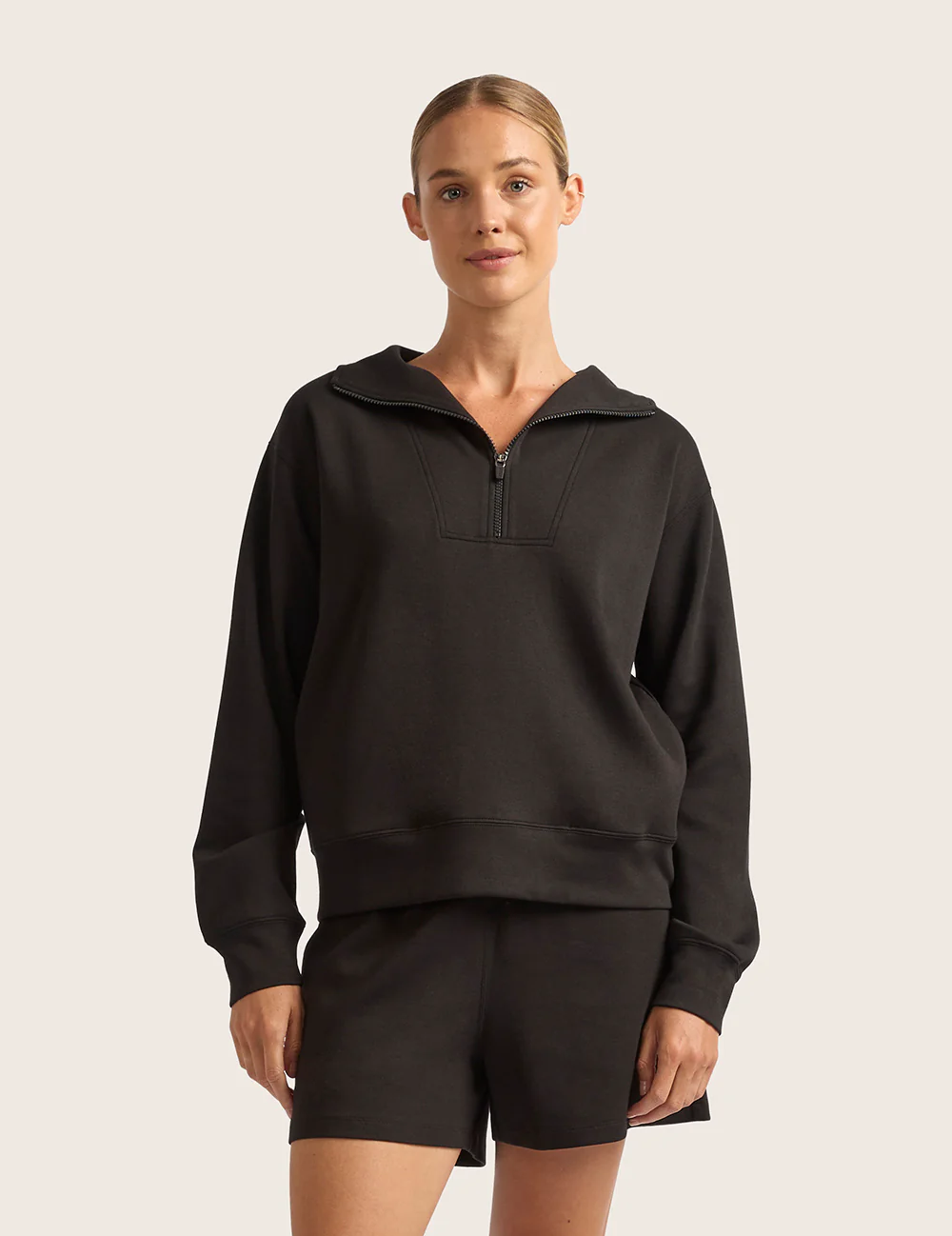 Sweatshirt med Halv Lynlås