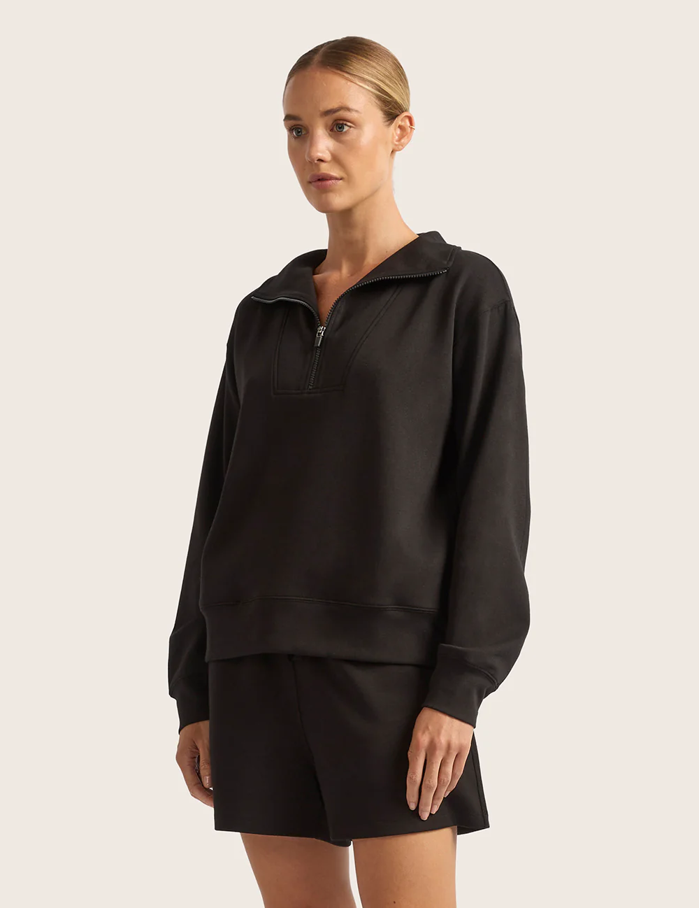 Sweatshirt med Halv Lynlås