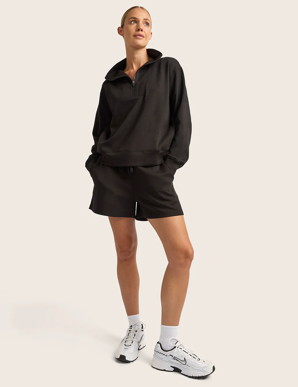 Sweatshirt med Halv Lynlås
