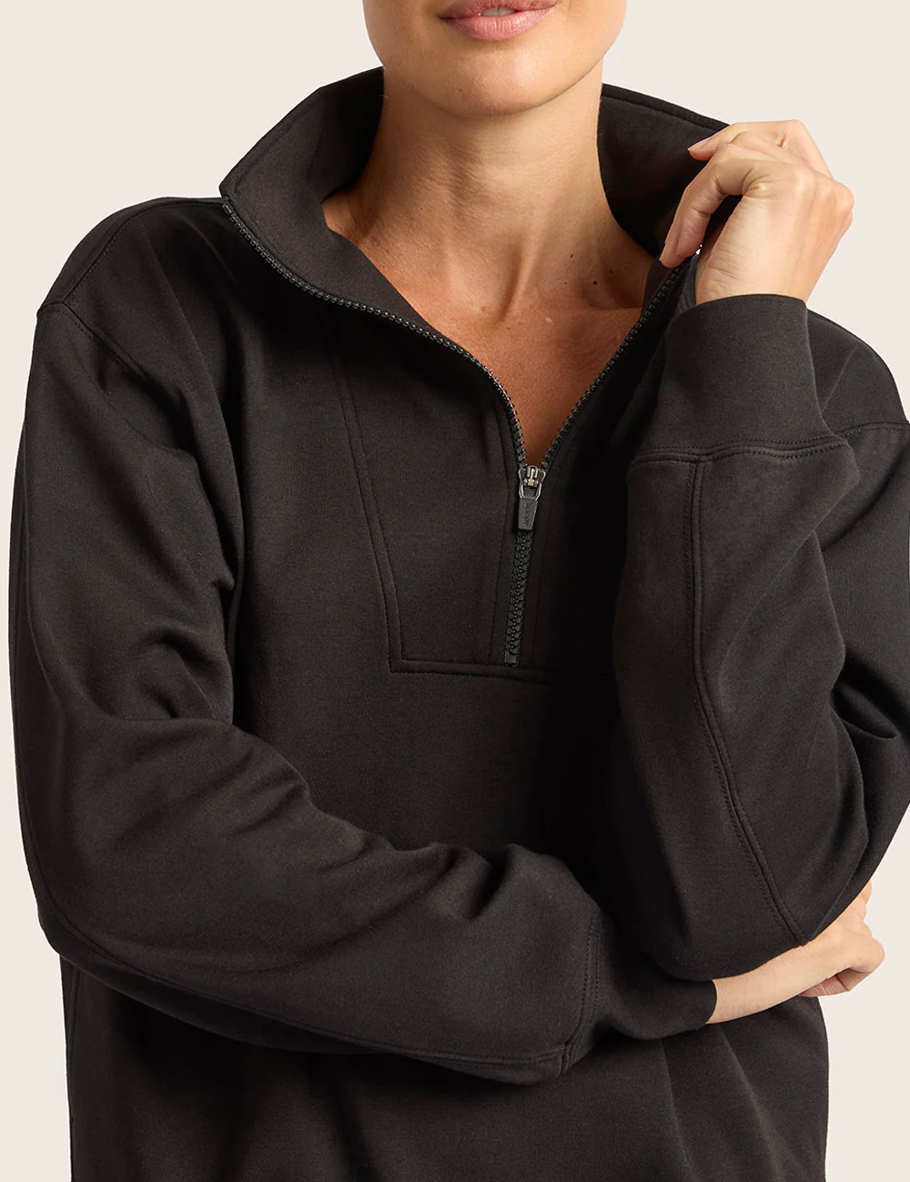 Sweatshirt med Halv Lynlås