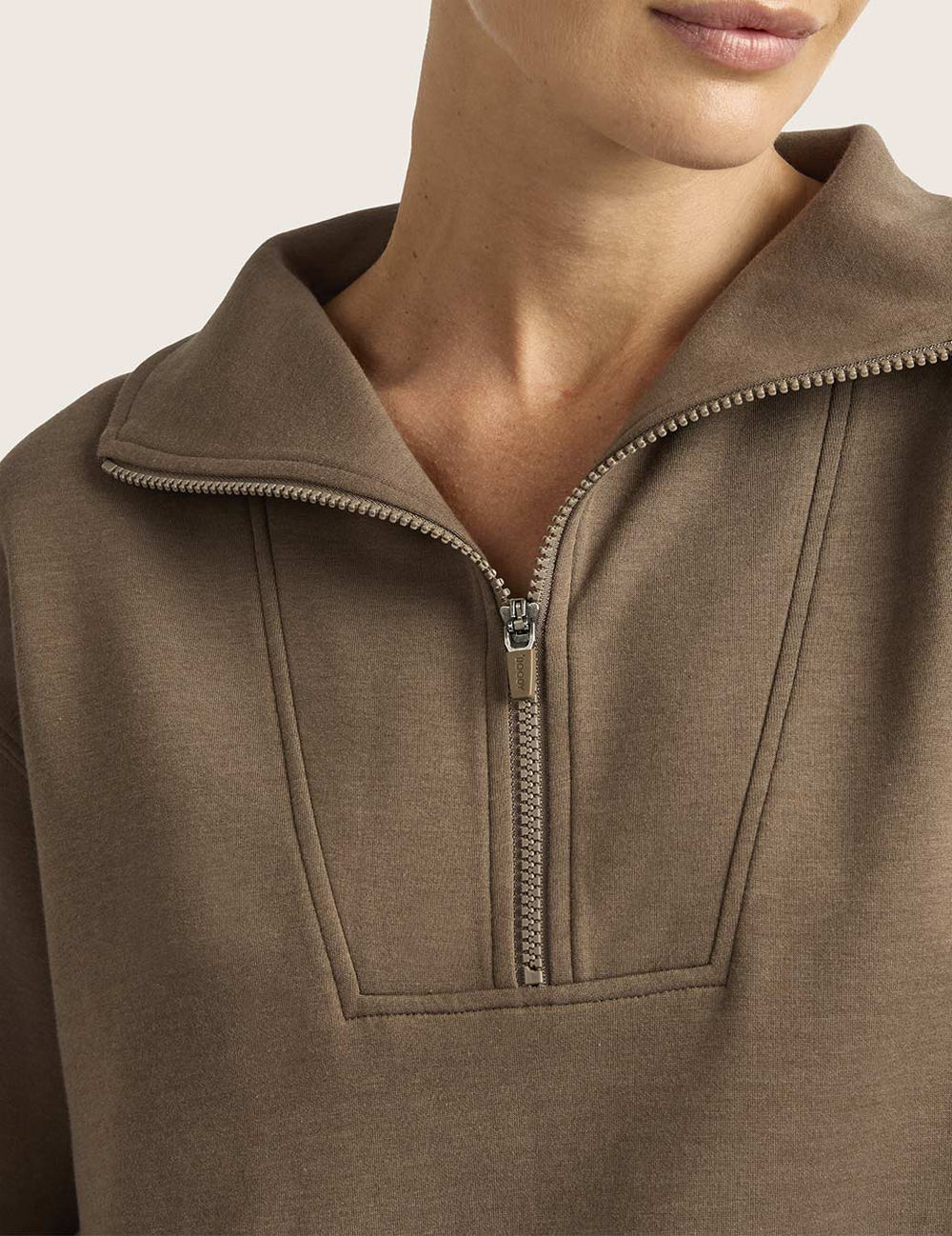 Sweatshirt med Halv Lynlås