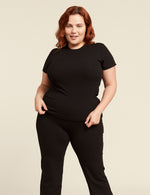 Women's Ribbed Crew Neck T-Shirt