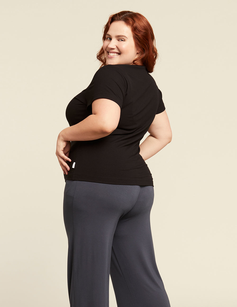 Women's Ribbed Crew Neck T-Shirt