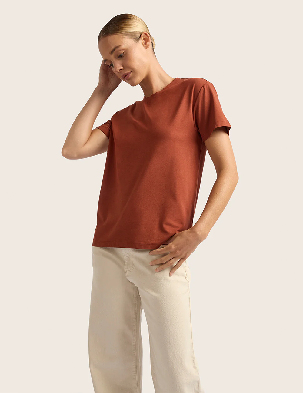 Classic T-shirt med Rund Hals