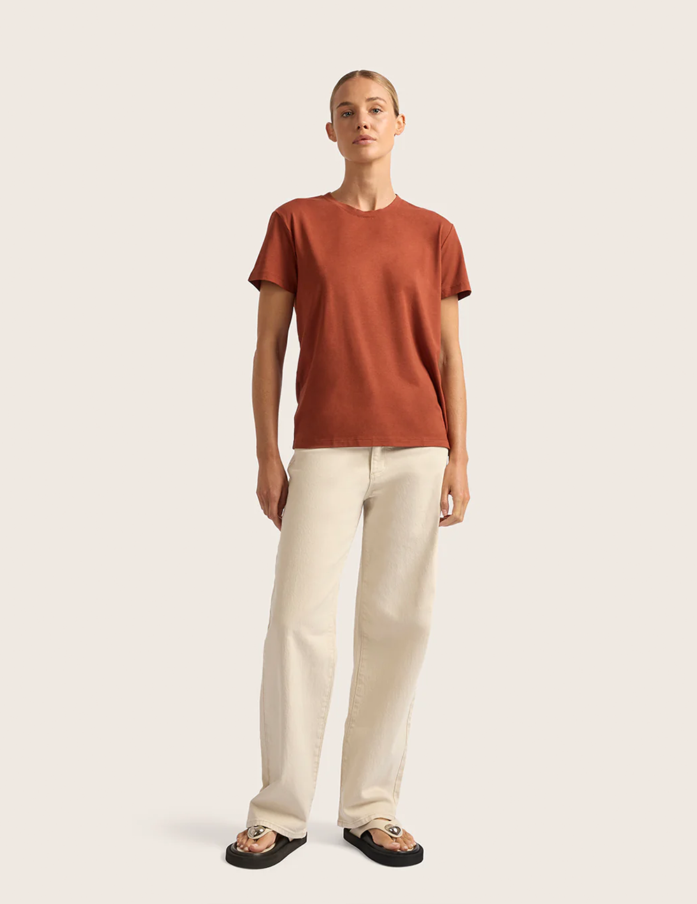 Classic T-shirt med Rund Hals