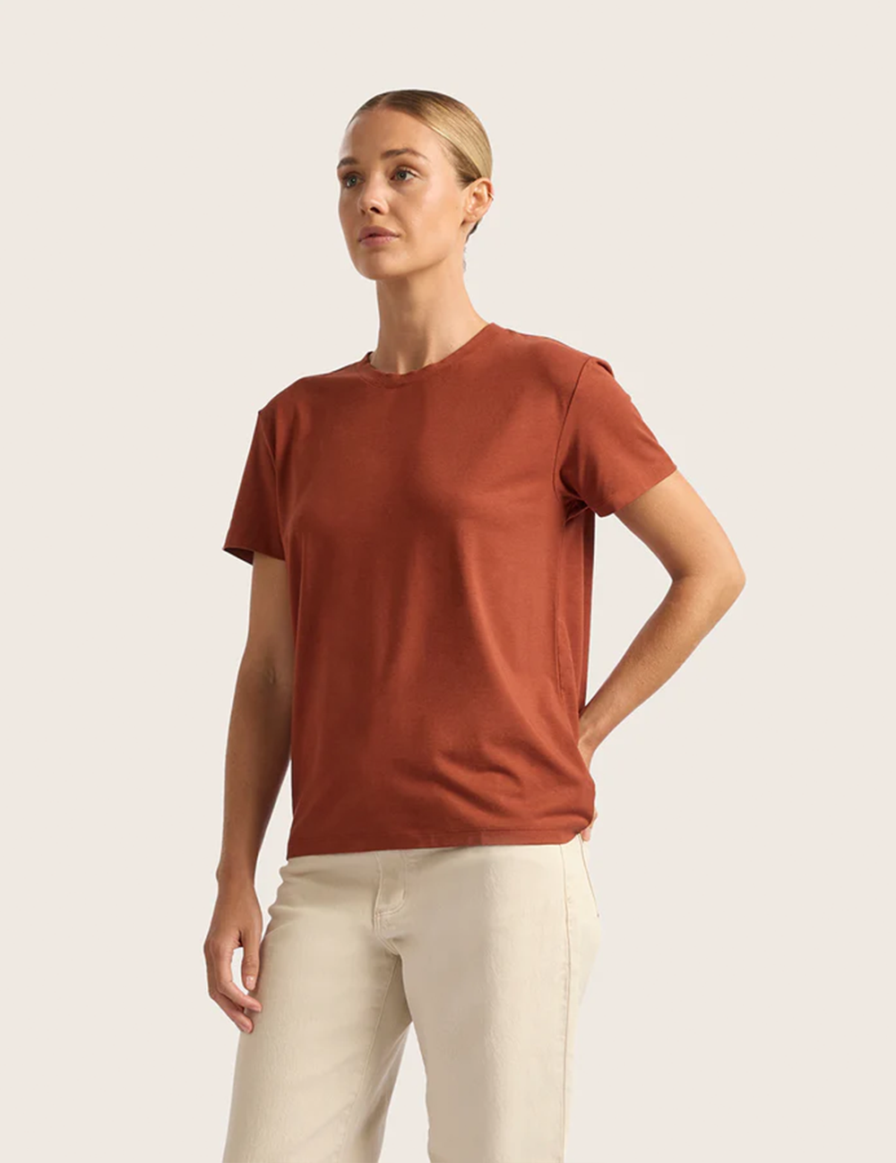 Classic T-shirt med Rund Hals