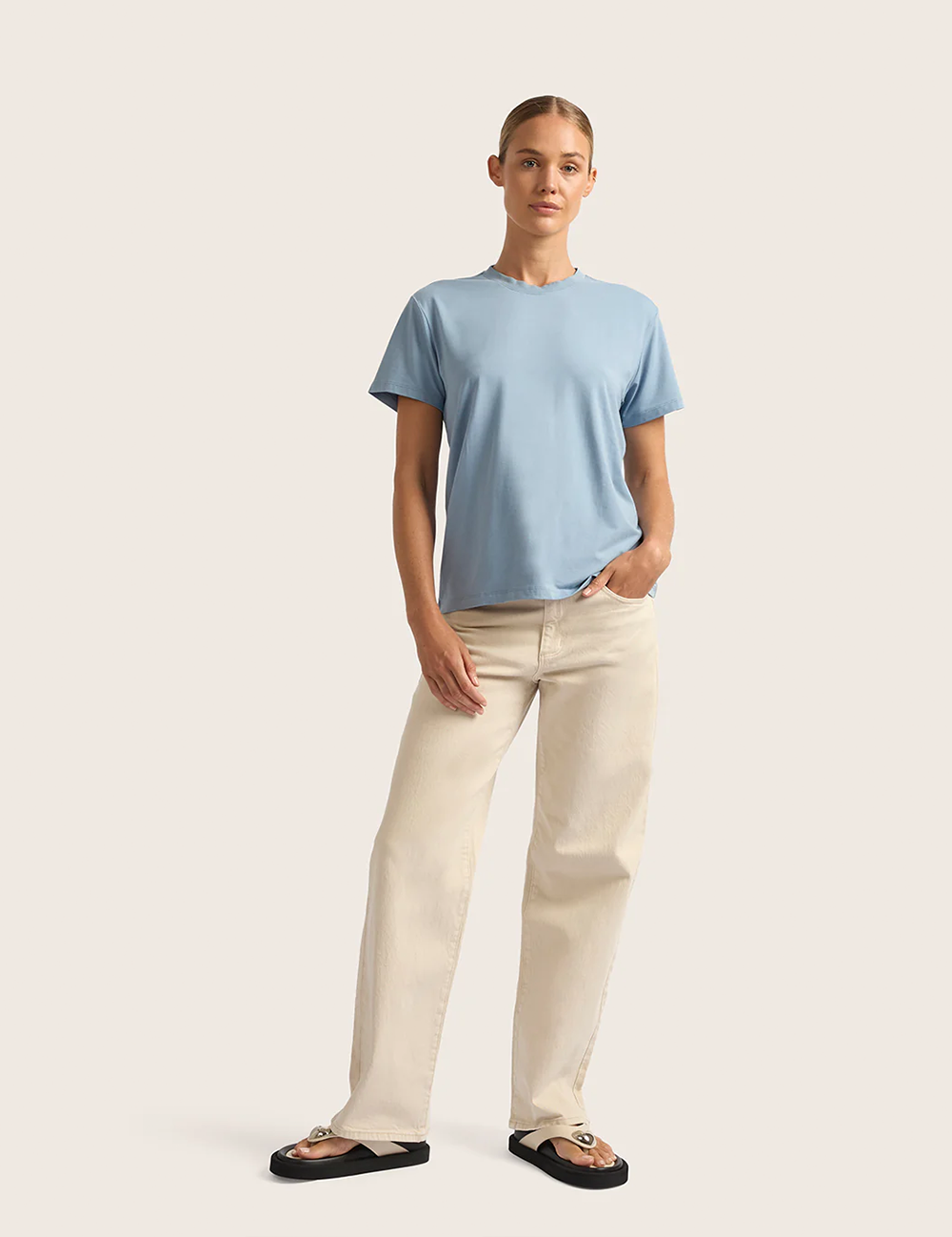 Classic T-shirt med Rund Hals