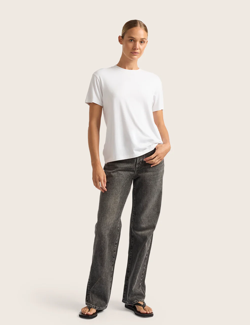 Classic T-shirt med Rund Hals