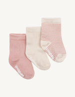 Baby sokker - Bambus - 3-pak - Lyserød/Natur | Boody Baby