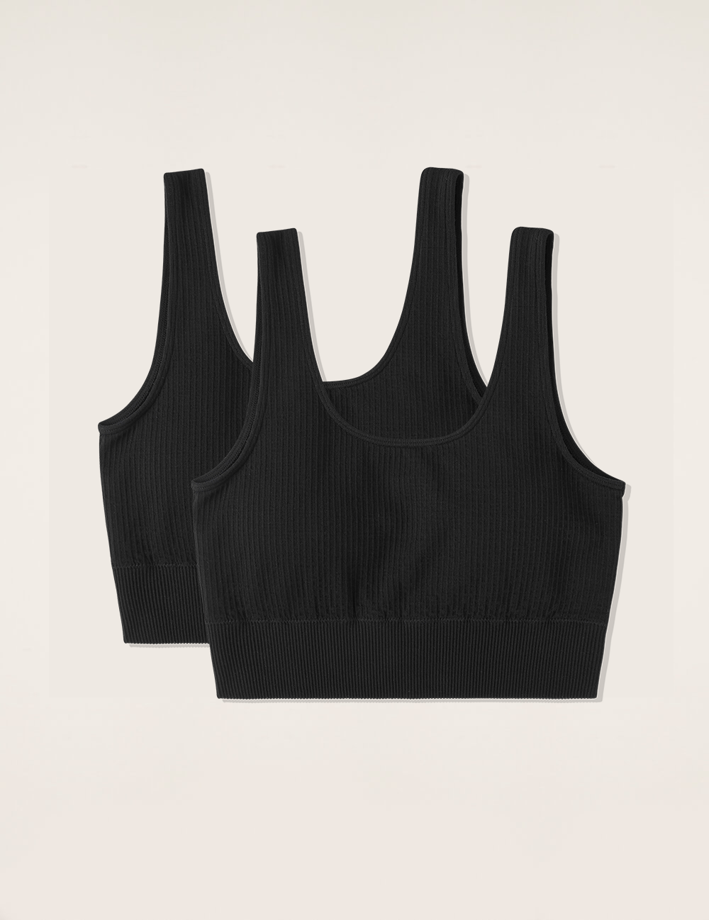 2-Pack Ribbed Seamless Bra