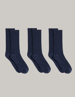 3-Pack Ribbed Crew Socks