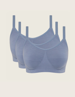 3-Pack Full Bust Wireless Bra - Dusty Blue