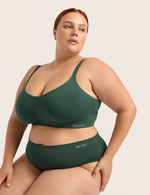 Full Bust Wireless Bra - Emerald Green