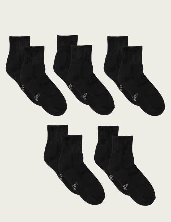 5-Pack Men's Quarter Crew Sports Socks