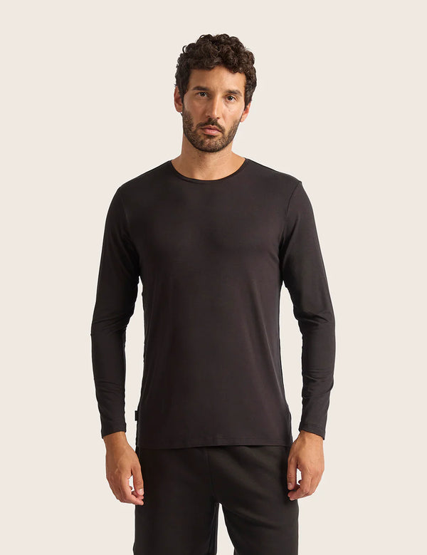 Herre Langærmet T-shirt med Rund Hals