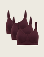 3-Pack Wireless Full Bust T-Shirt Bra - Mulberry