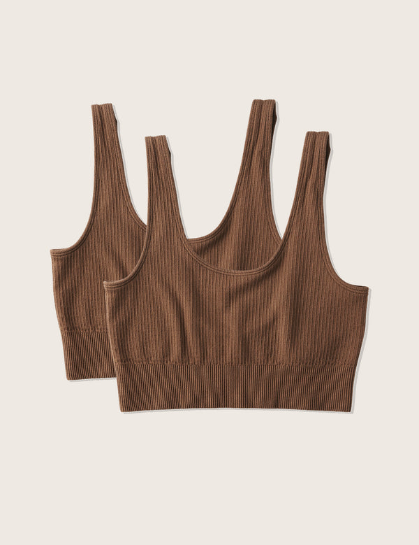 2-Pack Ribbed Seamless Bra