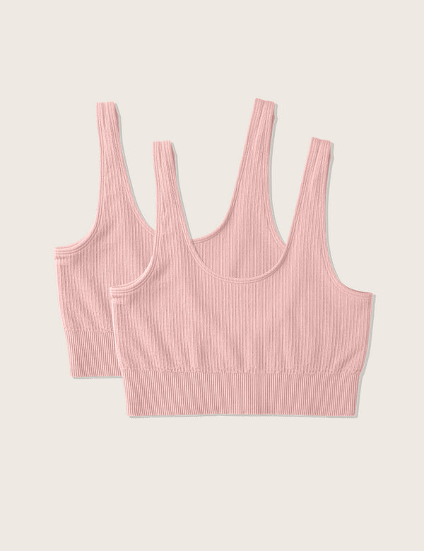 2-Pack Ribbed Seamless Bra