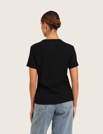 Ribbet T-shirt med Rund Hals