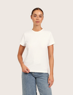 Ribbet T-shirt med Rund Hals