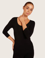 Basis Top med 3/4 Ærmer