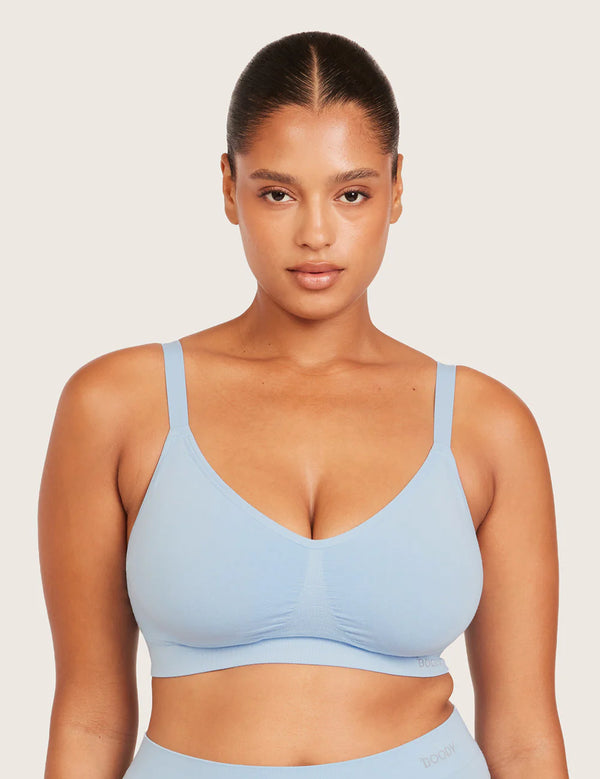 T-Shirt BH Uden Bøjle med Ekstra Støtte (DD-F) - Sky Blue