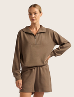 Sweatshirt med Halv Lynlås