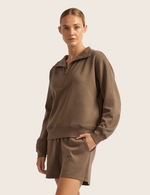 Sweatshirt med Halv Lynlås